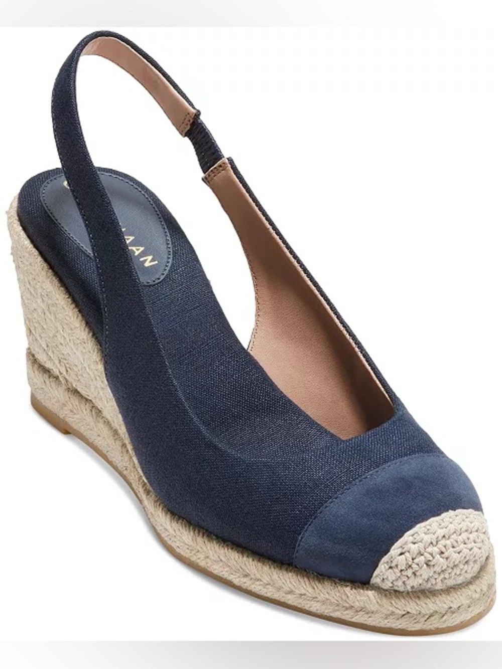 Cole‎ Haan Navy Espadrille Slingback Wedges Coastal Boho Cottagecore 6.5